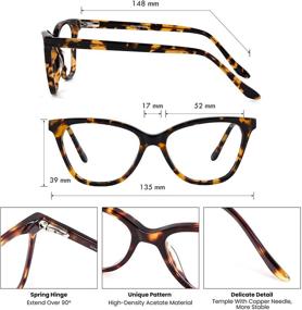 img 3 attached to 👓 GUDVUE Blue Light Blocking Cat Eye Glasses for Women - Computer Reading/TV/Phone Eyewear, Anti Glare/UV400 Protection, Reducing Eye Strain - Tortoise Frame