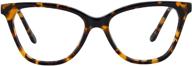 👓 gudvue blue light blocking cat eye glasses for women - computer reading/tv/phone eyewear, anti glare/uv400 protection, reducing eye strain - tortoise frame logo