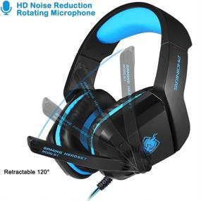 img 3 attached to SENHAI Gaming Headset Earphone 3.5mm Jack with LED Backlit, Mic Stereo Bass, Noise Cancelling - Blue