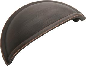 img 4 attached to Amerock Cabinet Cup Pull, Oil Rubbed Bronze, 3 inch Center to Center - Enhancing Your Drawer and Cabinet Aesthetics with Quality Hardware