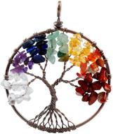 🌳 nupuyai tree of life pendant necklace - unisex yoga mala healing jewelry with chakra gemstone crystals logo