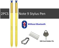 🖊️ enhance your galaxy note 9 experience with 2pcs replacement stylus touch s pen (without bluetooth) - nibs, tips, eject pin included! (yellow/blue) logo