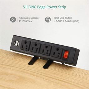 img 2 attached to Removable Clamp Desk Edge Power Strip with USB Port - Switched Socket, 6.5 ft Extension Cord Connects 4 Plugs for Home, Office, and Reading