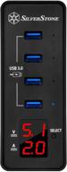 💡 silverstone technology smart four port usb 3.0 hub with fast charging & power led meter ep03b: efficient connectivity and charging solution logo