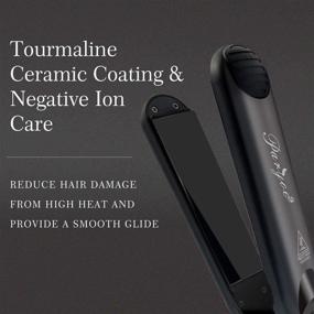 img 2 attached to Paryoe Steam Hair Straightener - Tourmaline Ceramic Flat Iron for Straightening and Curling Hair, with Heat-Resistance Glove, Adjustable Temperature and Dual Voltage