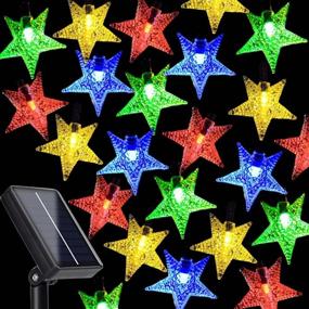 img 4 attached to Brilliant Multicolored Solar Christmas Star Fairy Lights - Waterproof Outdoor Decor for Christmas, Weddings, Parties, and More!