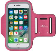 📱 magenta moko phone armband: water resistant, adjustable band compatible with iphone 11 pro, x, xs, 8, 7, 6, 6s, 5s, 5c, se, 5, 4s, 4 for running, walking fitness - with key holder logo