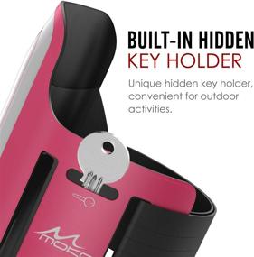 img 1 attached to 📱 Magenta MoKo Phone Armband: Water Resistant, Adjustable Band Compatible with iPhone 11 Pro, X, Xs, 8, 7, 6, 6s, 5s, 5c, SE, 5, 4S, 4 for Running, Walking Fitness - With Key Holder