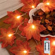 festive fall lights maple leaves string: thanksgiving home decor with 20 leds battery operated - perfect for outdoor and indoor use - 8 function modes rc lights for fall decor and autumn garland логотип