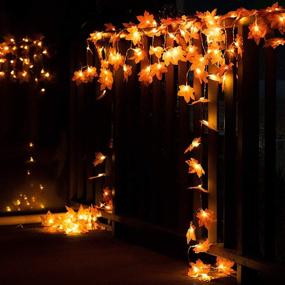 img 3 attached to Festive Fall Lights Maple Leaves String: Thanksgiving Home Decor with 20 LEDs Battery Operated - Perfect for Outdoor and Indoor Use - 8 Function Modes RC Lights for Fall Decor and Autumn Garland