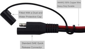 img 3 attached to 🔌 Cuzec 6FT/1.83m 14AWG SAE Quick Connect/Disconnect Assembly with Ring Terminal, Including 20A Fuse