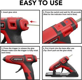 img 1 attached to 🔌 POPULO Wireless Mini Hot Glue Gun Kit - Cordless 3.6V Rechargeable Glue Gun with Stand, Ideal for Quick Home Repairs, DIY Arts and Crafts Projects at School