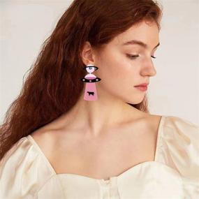 img 1 attached to 💫 Stylish and Lightweight KaFu Spaceship Acrylic Earrings: The Perfect Girls' Jewelry