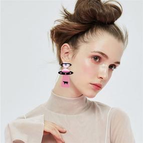 img 3 attached to 💫 Stylish and Lightweight KaFu Spaceship Acrylic Earrings: The Perfect Girls' Jewelry