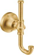 🧥 moen yb0503bg colinet double robe hook, brushed gold - traditional design logo