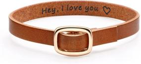 img 4 attached to 🎁 Brown Leather Bracelet: Inspiring Encouragement for Women, Anniversary & Memorial Jewelry Gift