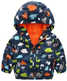 img 4 attached to Dazzling Boys' Hooded Dinosaur Jacket: A Stylish Windbreaker for Outdoor Adventures