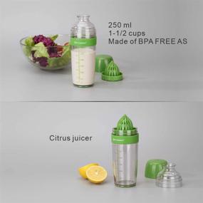 img 3 attached to 🥗 Efficient 2-in-1 Salad Dressing Shaker with Citrus Juicer: Dripless Pour, Leak-Free, Easy Clean, BPA-Free – 350ml