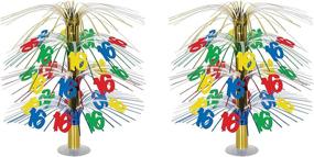 img 1 attached to Beistle, 16-Inch 2-Piece Cascade Centerpieces (Pack of 2), 18 Inches