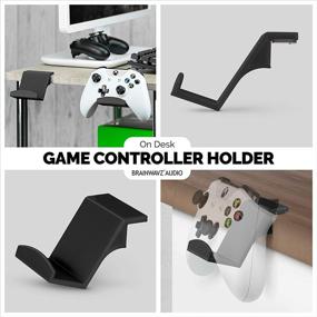 img 3 attached to 🎮 Universal Game Controller Desktop Stand Holder (2 Pack) for Xbox ONE, Xbox 360, Nintendo Switch, PS4, STEAM PC - Enhancing Gaming Experience, No Screws, Stick On, Black by Brainwavz