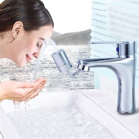 img 2 attached to 🚰 Solid Brass Eye Wash Station Faucet Aerator - 720-degree Rotate, Faucet Mounted Sink Attachment, Eye Flush Unit for Bathroom Faucet - 720° Big Angle Swivel Aerator for Kitchen Sink