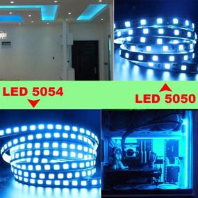 img 2 attached to 🎄 Flexible LED Light Strip, 16.4ft with 600 Units SMD 5054 LEDs (Upgraded 5050), 16000LM 12V DC Non-Waterproof Ribbon for DIY Christmas Home Kitchen Indoor Party Decoration (Ice Blue)