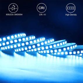 img 3 attached to 🎄 Flexible LED Light Strip, 16.4ft with 600 Units SMD 5054 LEDs (Upgraded 5050), 16000LM 12V DC Non-Waterproof Ribbon for DIY Christmas Home Kitchen Indoor Party Decoration (Ice Blue)