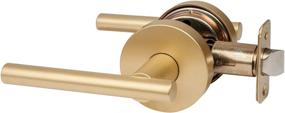 img 1 attached to 🔑 Enhanced SEO: Designers Impressions Kain Contemporary Satin Brass Euro Passage Door Lever Set for Hall and Closet - Model 77-3577