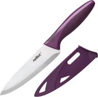 🔪 zyliss 31380 - zyliss utility paring knife with sheath cover, 5.5-inch stainless steel blade, purple logo