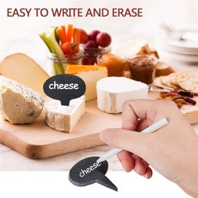 img 2 attached to 🧀 Cheese Lovers Rejoice: 16-Piece Cheese Markers Set with Slate Labels & Chalk Markers - Perfect for Parties and Dinners