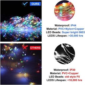 img 3 attached to 🌈 Voice Activated Curtain Lights: LEDGLE Rainbow Twinkle String Lights 300 LED for Fairy Window Decor, Dimmable Christmas Lights with USB Power, 4 Sound Control & 8 Lighting Modes IP44 (Multi Color)