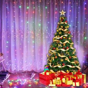 img 2 attached to 🌈 Voice Activated Curtain Lights: LEDGLE Rainbow Twinkle String Lights 300 LED for Fairy Window Decor, Dimmable Christmas Lights with USB Power, 4 Sound Control & 8 Lighting Modes IP44 (Multi Color)