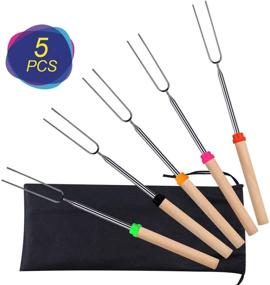 img 4 attached to 🔥 32-Inch Extendable Campfire Roasting Sticks for Marshmallows, Smores, and Campfires - Set of 5