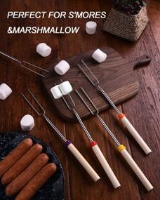 img 1 attached to 🔥 32-Inch Extendable Campfire Roasting Sticks for Marshmallows, Smores, and Campfires - Set of 5