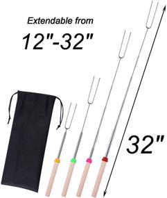 img 3 attached to 🔥 32-Inch Extendable Campfire Roasting Sticks for Marshmallows, Smores, and Campfires - Set of 5