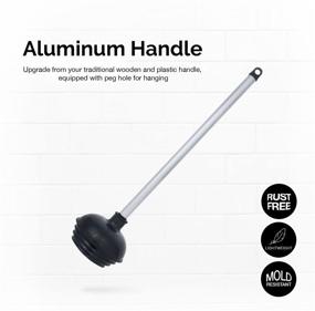 img 1 attached to NEIKO 60166A All-Angle Toilet Plunger with Aluminum Handle - Heavy-Duty, Bathroom Necessity - Black, 1-Pack