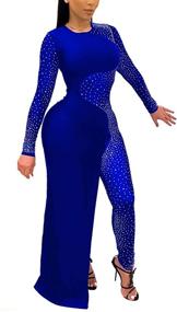 img 3 attached to 💎 Aro Lora Rhinestone Jumpsuit: Stylish XX Large Women's Clothing for Jumpsuits, Rompers & Overalls