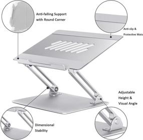 img 1 attached to 🖥️ Laptop Riser for Desk by BOWINR - Adjustable Aluminum Stand Mount with Cooling Vent for 10-17 Inch MacBook Pro Air, iPad & Portable Keyboard (Portable Holder Included)