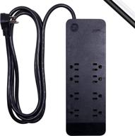 🔌 ge ultrapro 8-outlet surge protector: 8 ft cord, 2160 joules, power filter, wall mount - black logo