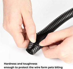 img 1 attached to 🔌 Yecaye 26FT 1/2-inch Split Wire Loom Tubing, Wire Harness Wrap Cover Sleeve Conduit, Cord Protector Loom from Pets, Flexible Wire Tubing Protect Wires for Automotive, Office, Home - Black