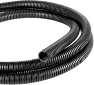 🔌 yecaye 26ft 1/2-inch split wire loom tubing, wire harness wrap cover sleeve conduit, cord protector loom from pets, flexible wire tubing protect wires for automotive, office, home - black logo