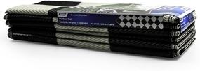 img 2 attached to 🏞️ Easy-to-Clean Camco Large Reversible Outdoor Patio Mat - Ideal for Picnics, Cookouts, Camping, and The Beach (9' x 12'), B/W Checkered Design - Black & White Checkered