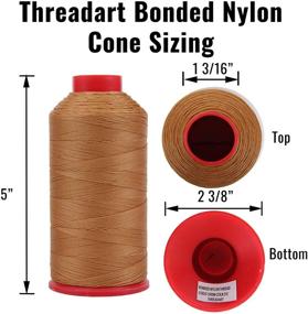 img 3 attached to 🧵 Threadart Heavy Duty Bonded Nylon Thread - 1650 yards (1500m) - No Unravel Coating - #69 T70 Size 210D/3 - for Upholstery, Leather, Vinyl, Weaving Hair, Denim, and Other Heavy Fabrics - Beige