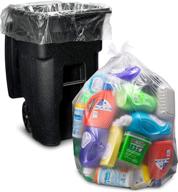 🗑️ value-pack of 95-96 gallon clear trash bags with ties | extra large plastic garbage bags | size 61"w x 68"h logo