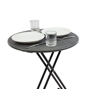 img 2 attached to ⚪️ IndestrucTable Classic Light Round Personal Plastic Folding Table (Made in USA), Charcoal - 24