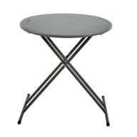 ⚪️ indestructable classic light round personal plastic folding table (made in usa), charcoal - 24 logo