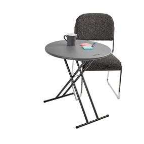 img 1 attached to ⚪️ IndestrucTable Classic Light Round Personal Plastic Folding Table (Made in USA), Charcoal - 24