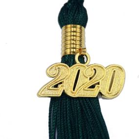 img 1 attached to 🎓 Makhry 2pcs 15.7 inches/41cm Handmade Silk Graduation Honor Tassel with Year Charm for Graduation Cap - Dark Green, Class of 2020, Perfect Gift and Souvenir