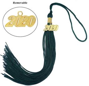 img 3 attached to 🎓 Makhry 2pcs 15.7 inches/41cm Handmade Silk Graduation Honor Tassel with Year Charm for Graduation Cap - Dark Green, Class of 2020, Perfect Gift and Souvenir