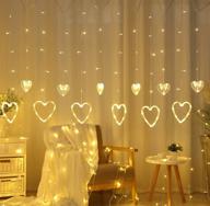 138 led love heart curtain light with remote control by monete - perfect for valentine's day, christmas, wedding, bedroom party, birthday decoration логотип